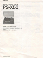 Sony PS-X50 - Owners Manual 